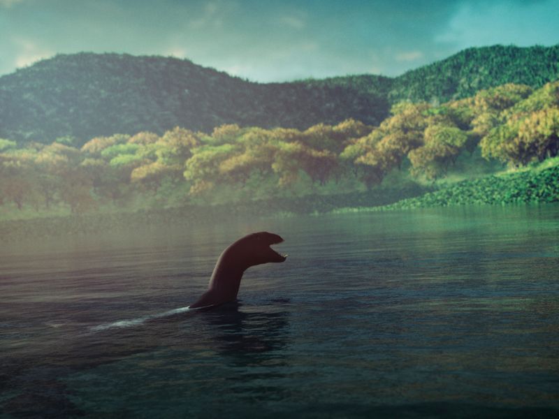 Potwór z Loch Ness i jego tajemnicza historia. Na zdjęciu koncepcja wyglądu stwora.